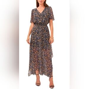 Vince Camuto High Low Dress - Black and Brown